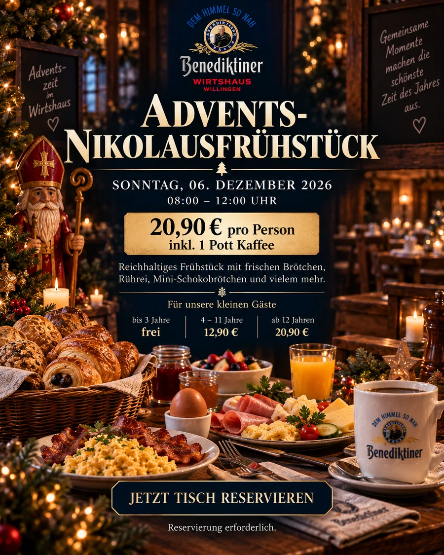 Advents-Nikolausfrühstück im Benediktiner Wirtshaus
